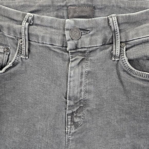 MOTHER Jeans Women's The Looker Zip Fray Dye Faded Black Size 26 - Picture 4 of 16